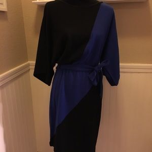 Royal Blue and Black sweater dress